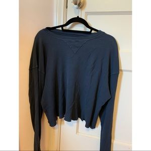 Brandy Melville navy thermal crop top